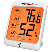 TP53 Digital Hygrometer with Comfort Indicator, Max/Min Records with Backlit Display